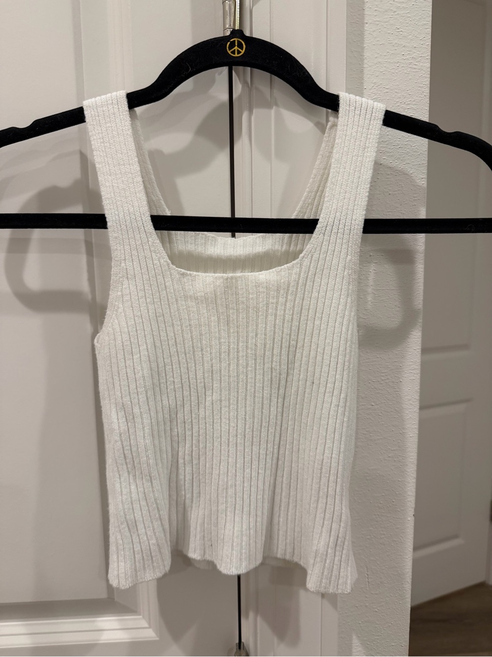 Women's Ribbed Knit Tank Top - White